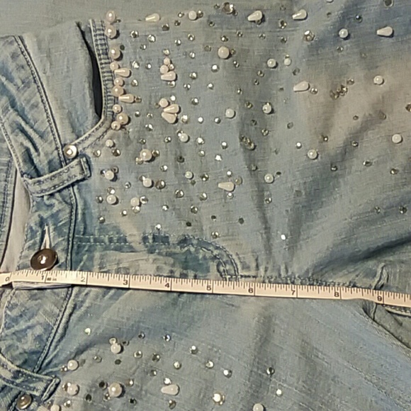 " Cache " ♡Pearls&Rhinestones♡ Jeans ▪sz4 - Picture 7 of 8